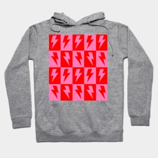 Pink and Red Lightning Check Hoodie